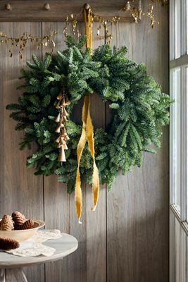 Fresh Noble Fir + Bells Wreath