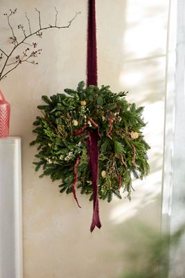 Fresh Amaranth + Evergreen Wreath