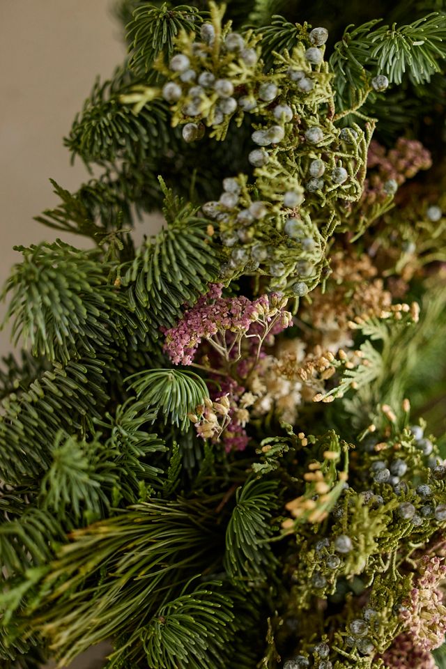 Terrain Fresh Mauve Yarrow + Evergreen Wreath #1