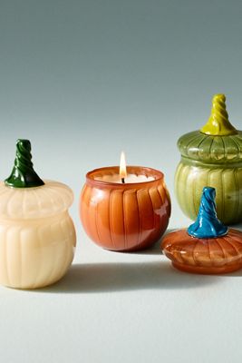 Mini Pumpkin Sweet Vanilla Figural Glass Candle