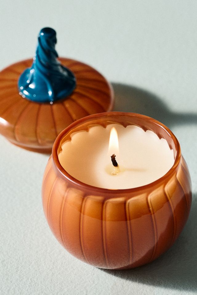 Mini Pumpkin Sweet Vanilla Figural Glass Candle #2
