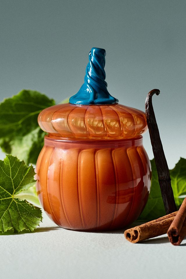 Mini Pumpkin Sweet Vanilla Figural Glass Candle #1