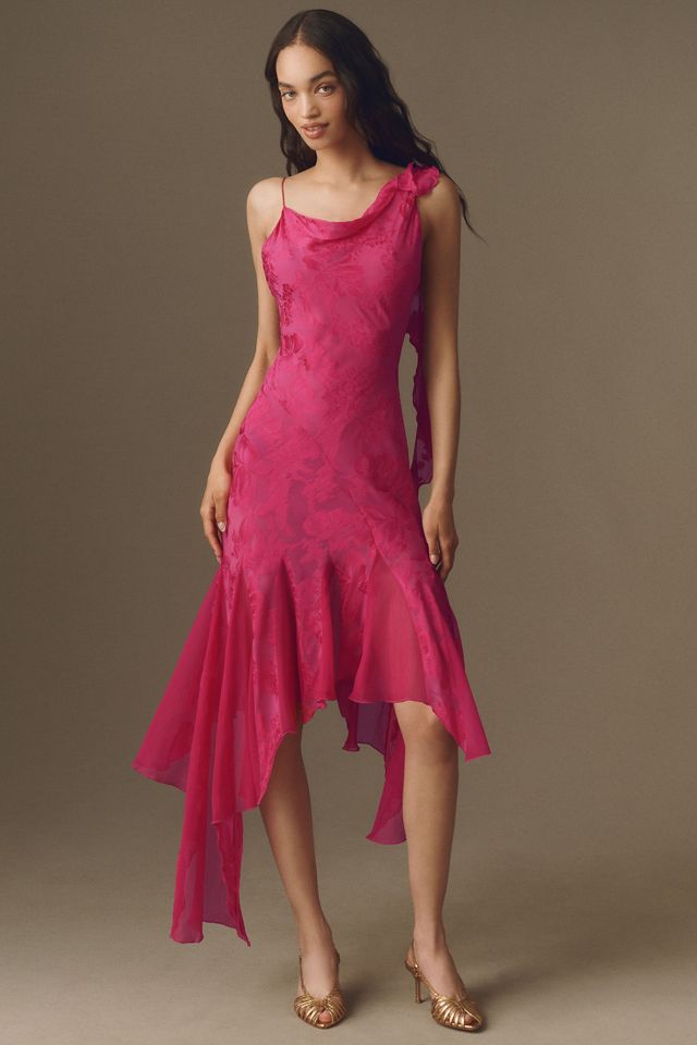Ronny Kobo Aeris Silk Blend Jacquard Slip Dress #2