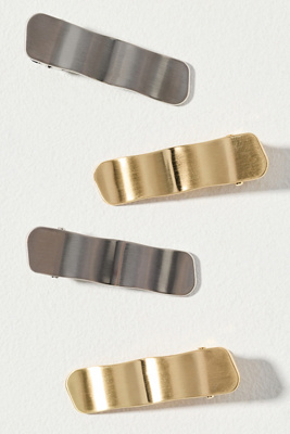 Anthropologie brushed metal barrettes Brushed Metal Barrettes, Set of 3 | Anthropologie main image 3