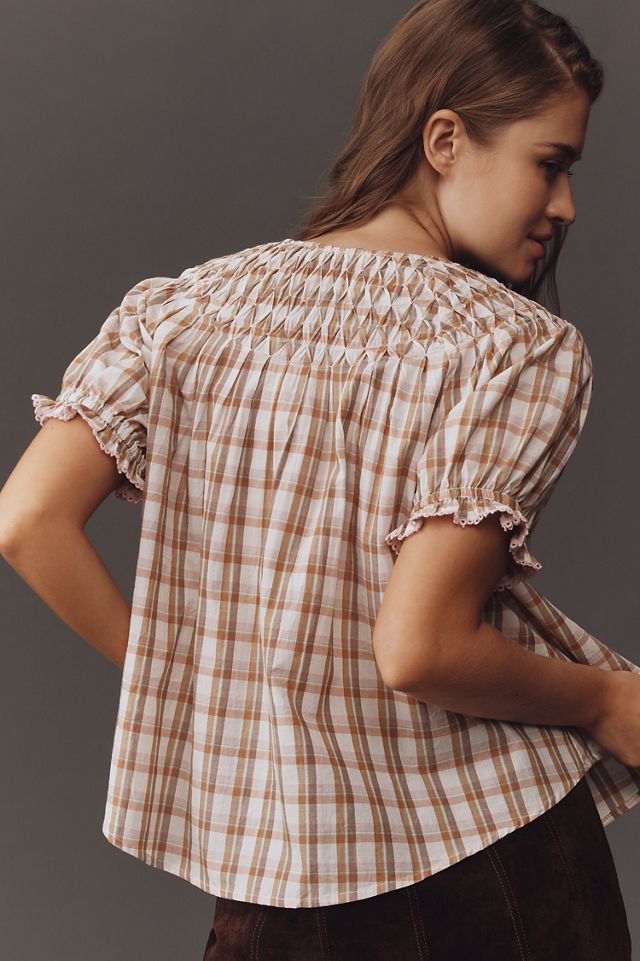 Short-Sleeve Smocked Top #4