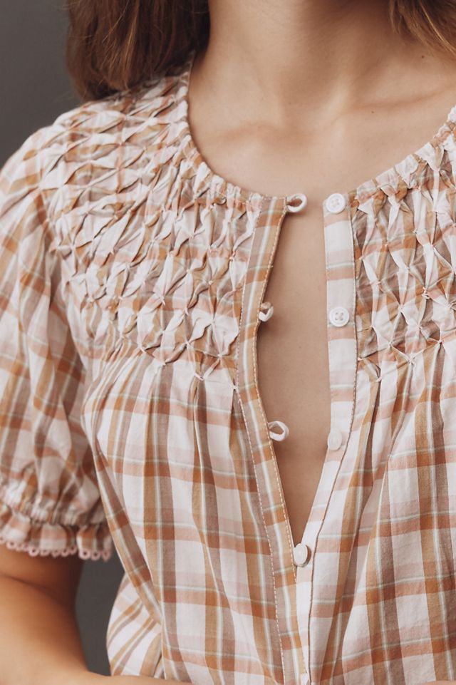 Short-Sleeve Smocked Top #2