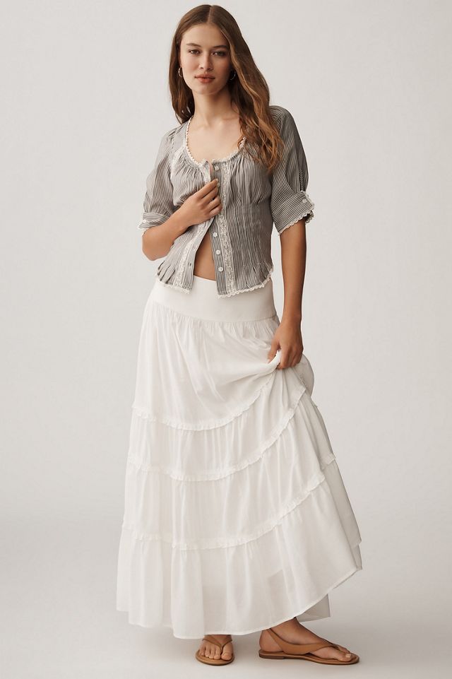Short-Sleeve Pintuck Button-Front Blouse | Anthropologie
