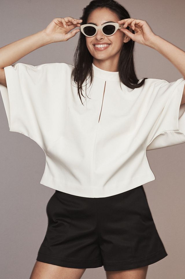 Maeve Mock-Neck Batwing Top #1