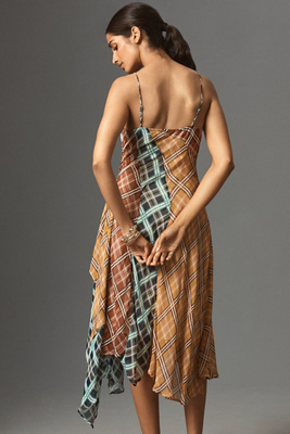 blaize asymmetrical midi dress multi check Whitney Asymmetrical Midi Dress Fit and Flare