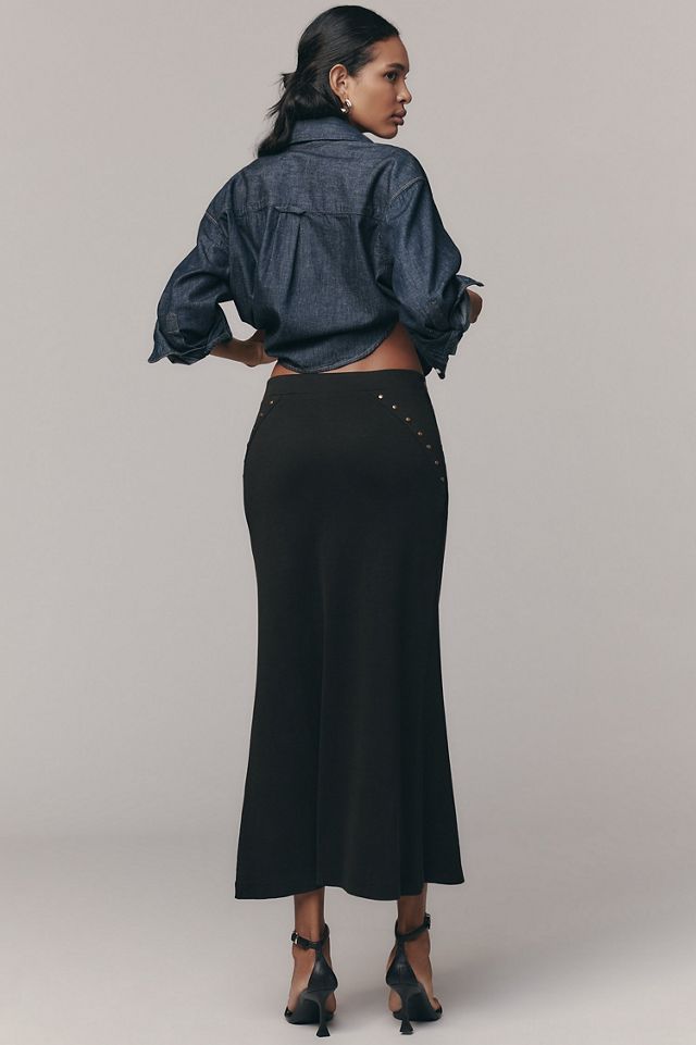 Hardware Ribbed Column Midi Skirt #3