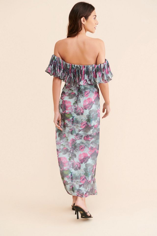 Hutch Off-The-Shoulder Ruffled Column Dress #1