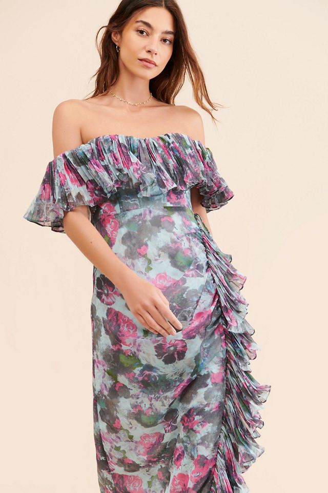 Hutch Off-The-Shoulder Ruffled Column Dress #3