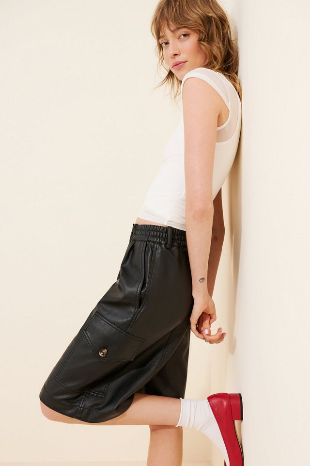 パンツ NKNIT vegan leather shorts pants Baum und Pferdgarten Neeto Vegan Leather Shorts | Anthropologie