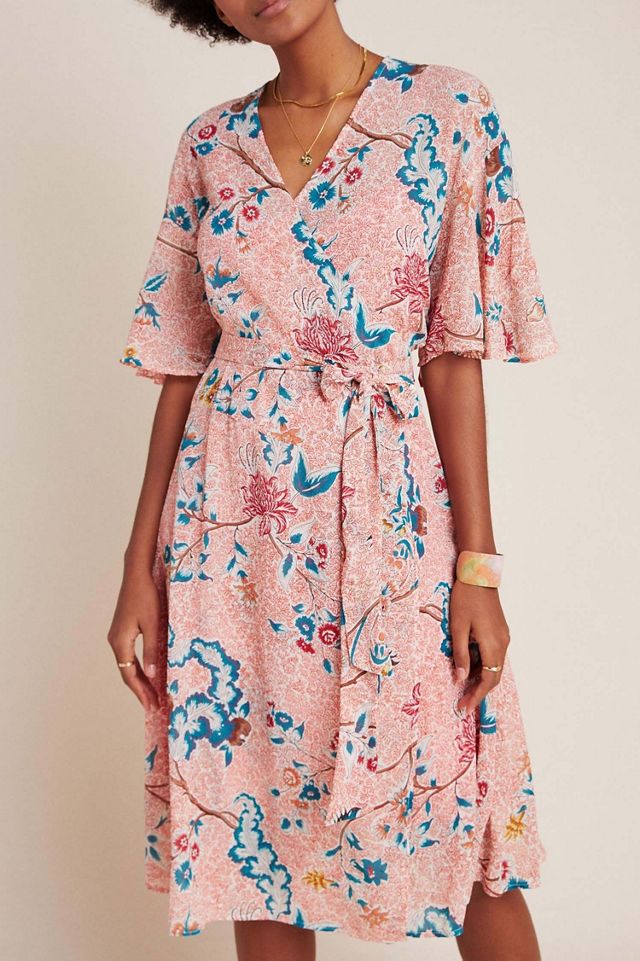 anthropologie beaded wrap dress Beaded Wrap Midi Dress