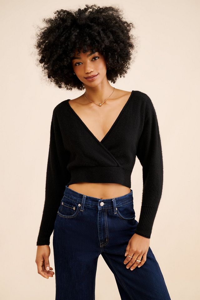 Cashmere Surplice Knit Sweater #1