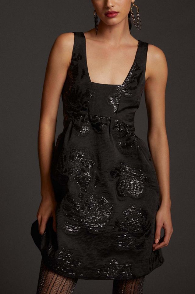 the a line dress L'AGENCE Tazia Scoop Neck A Line Dress in Black