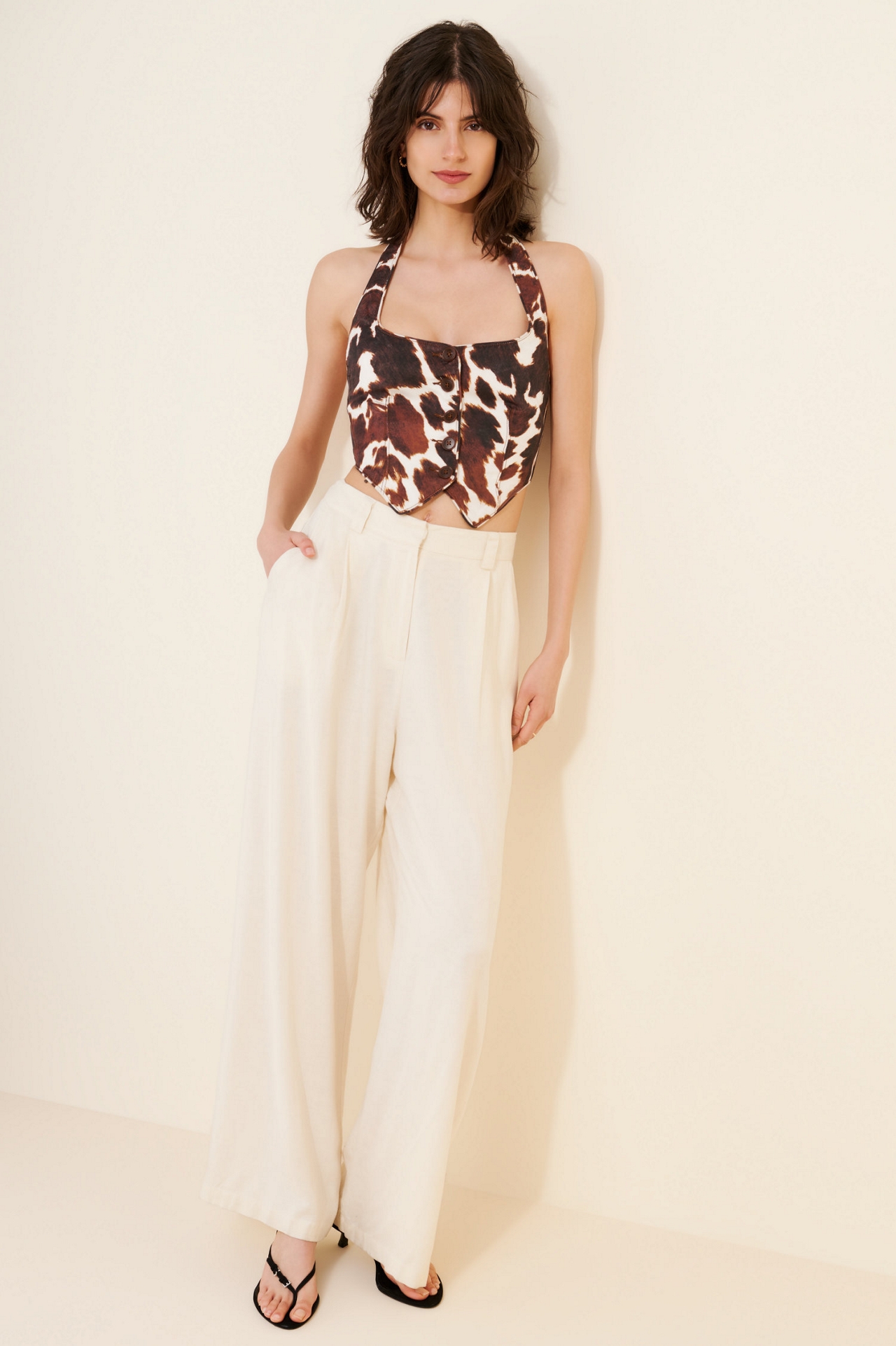 WeWoreWhat Cow Print Halter Vest