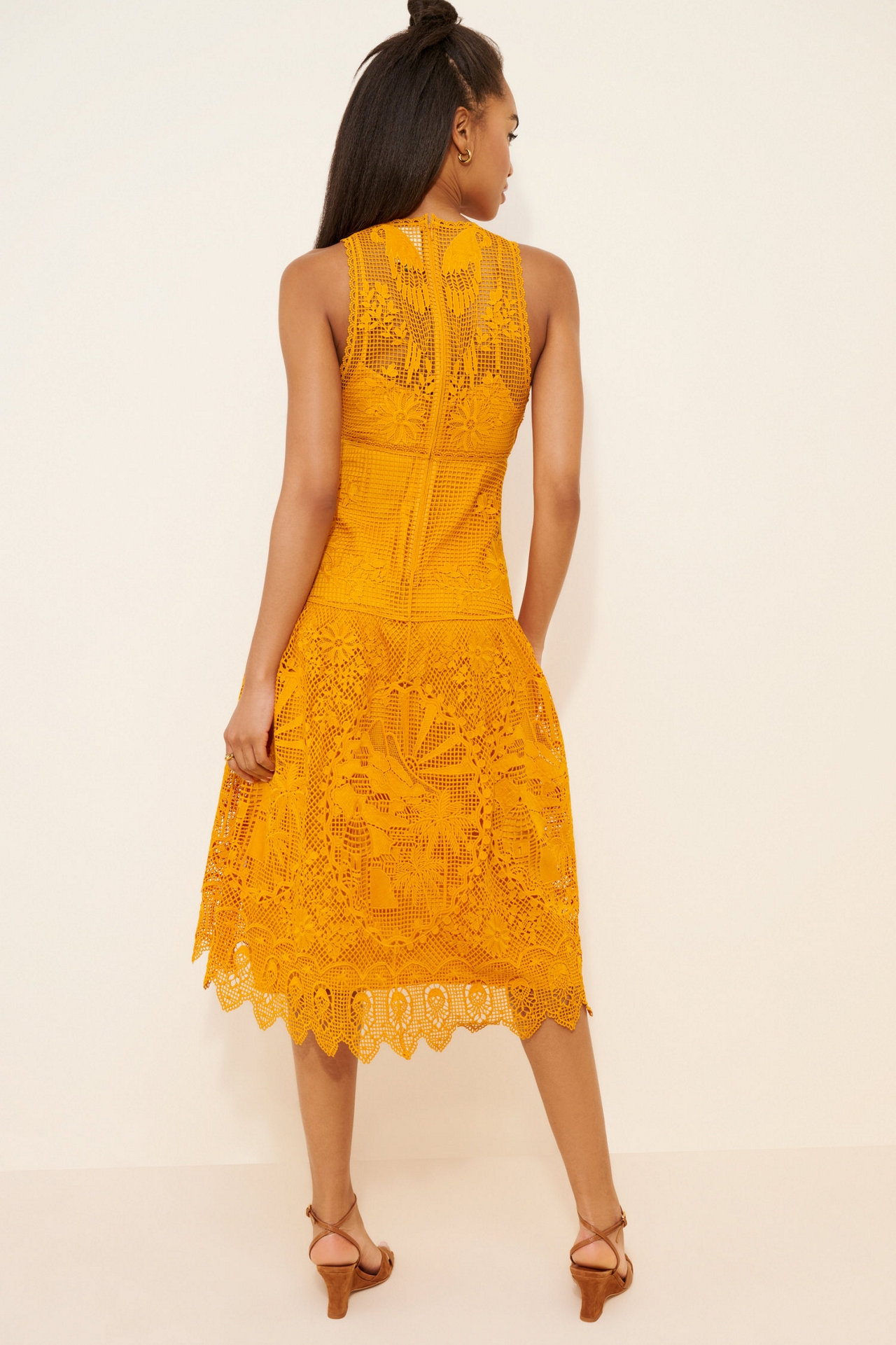 FARM Rio Sleeveless Lace Midi Dress