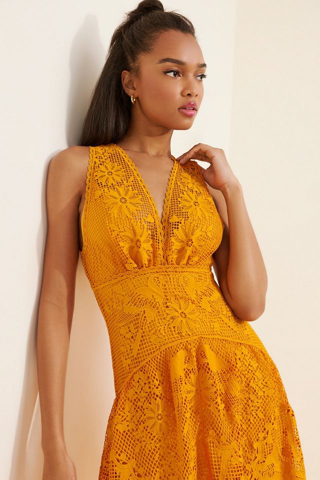 FARM Rio Sleeveless Lace Midi Dress | Anthropologie