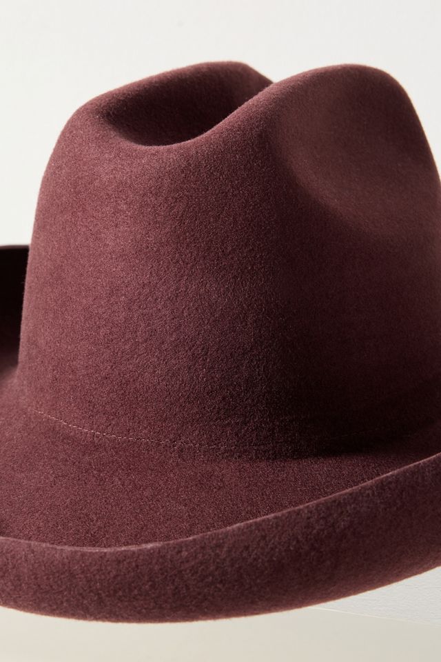 Anthropologie red fedora hat felt new without tags one size new Anthropologie 100% Wool Felt Hat Black Women main image 2