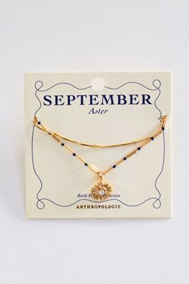 Birth Flower Necklaces, Set of 2