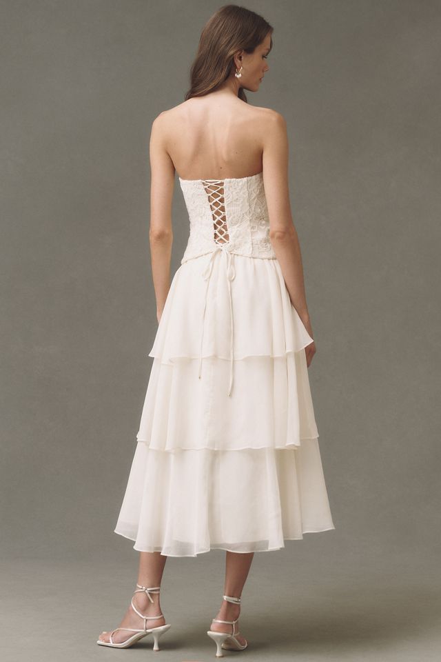 BHLDN Strapless Tiered Maxi Dress #1