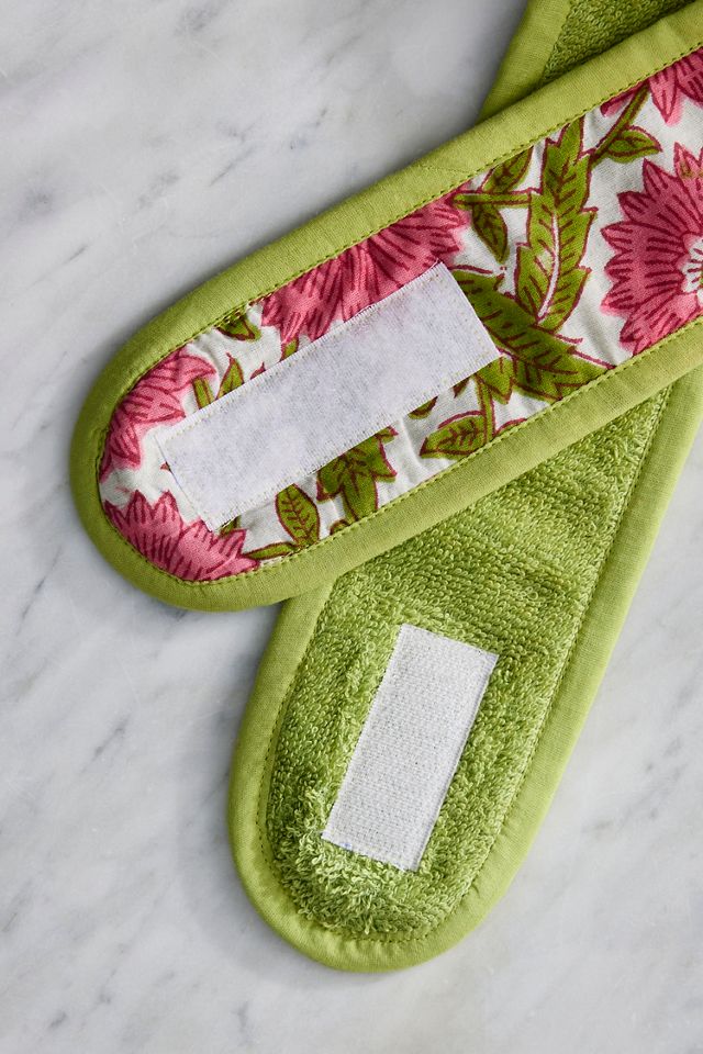 Block Print Floral Spa Headband #1