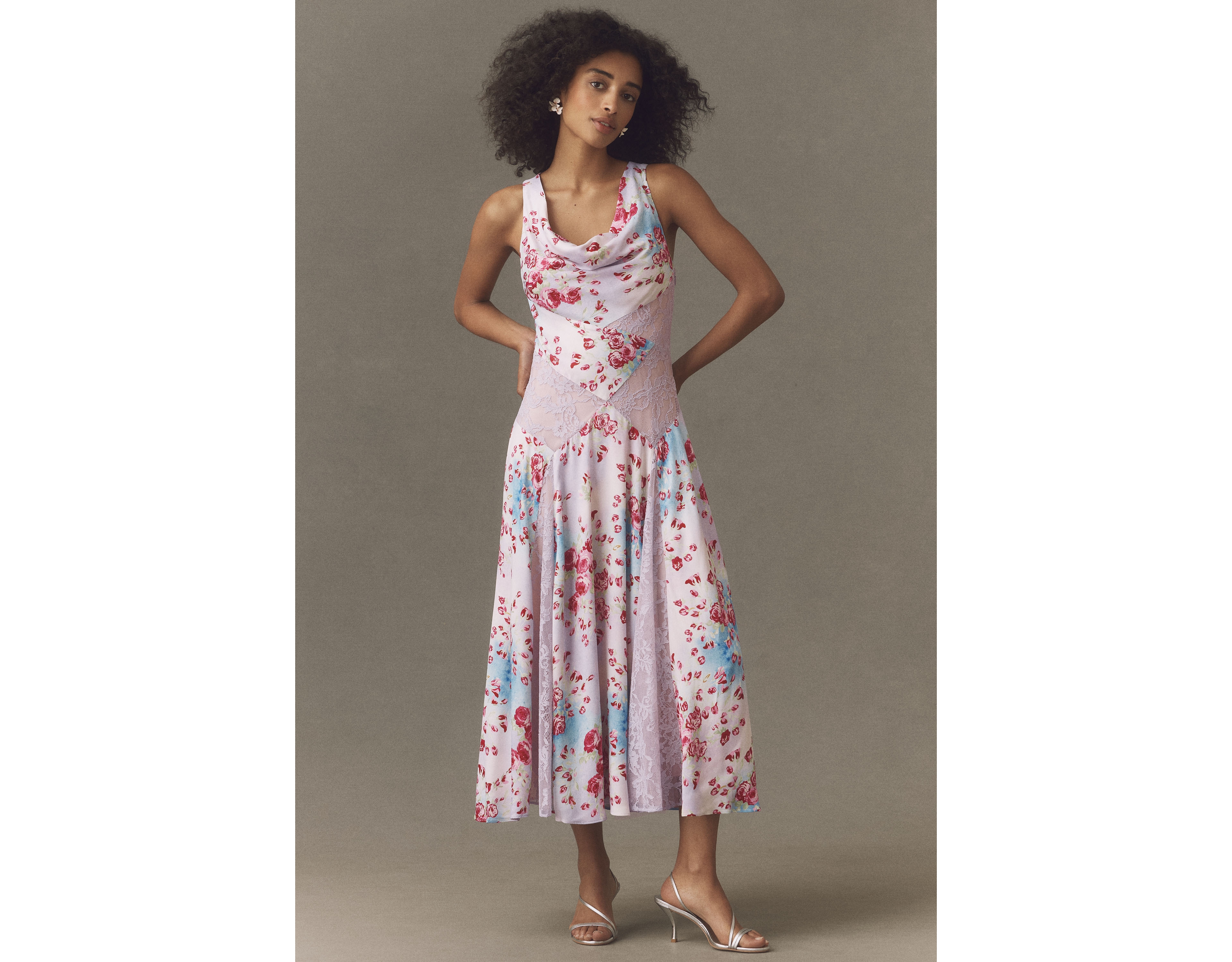 BHLDN Cowl-Neck Maxi Dress