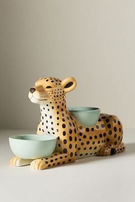 Germain Leopard Double Nut Bowl Tray