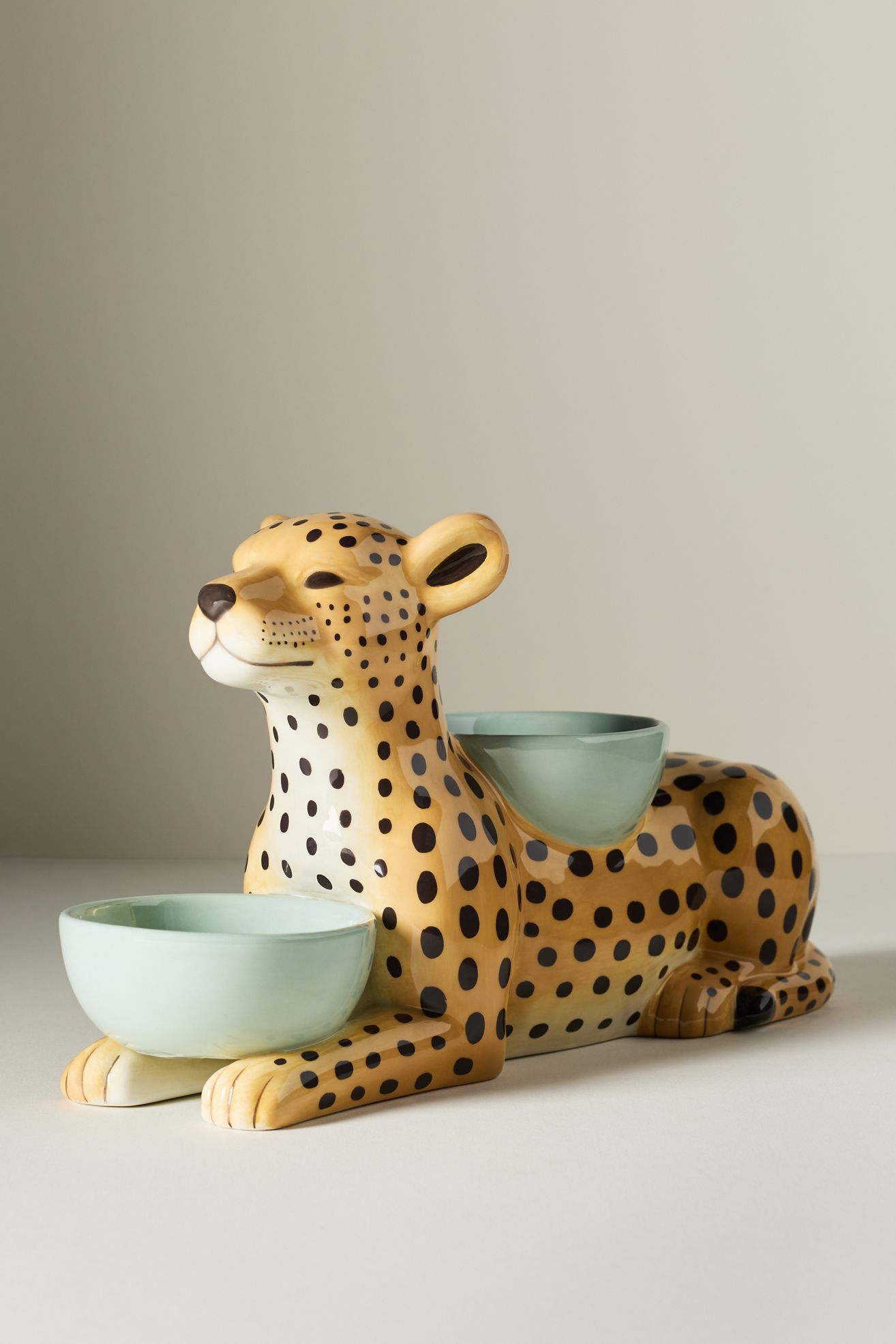 Germain Leopard Double Nut Bowl Tray - Leopard, One Size