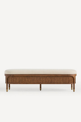 Isla Fluted-Wood Upholstered Bench – Anthropologie