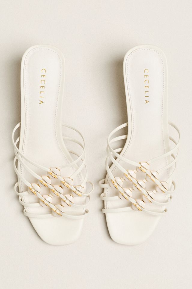 Cecelia New York Pearl Strappy Heeled Sandals #1