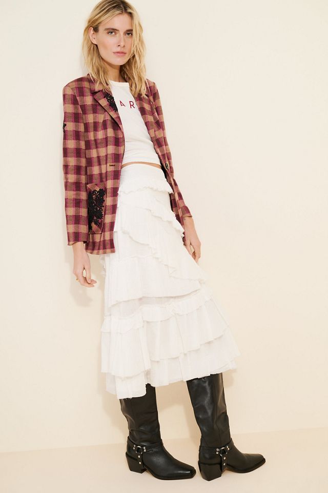 Avec Les Filles Plaid Pin Blazer Jacket #1