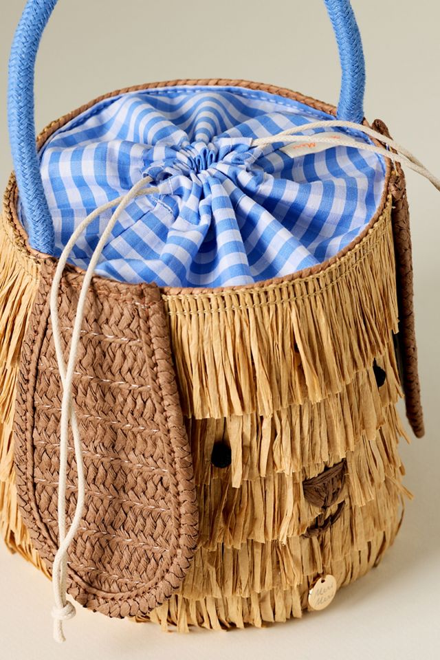 Meri Meri Kids Shaggy Raffia Puppy Basket #1