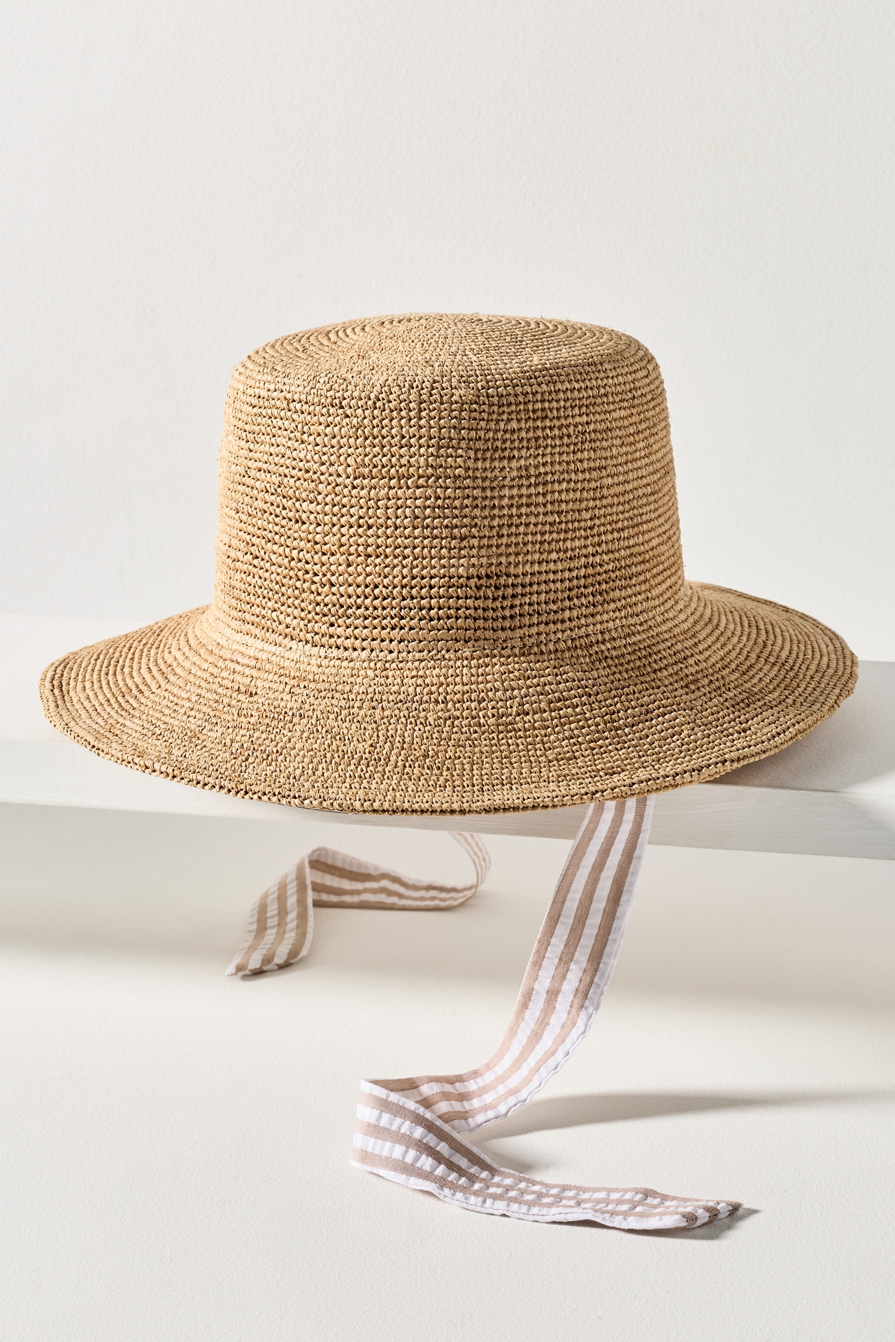 Wyeth Crochet Raffia Bucket Hat