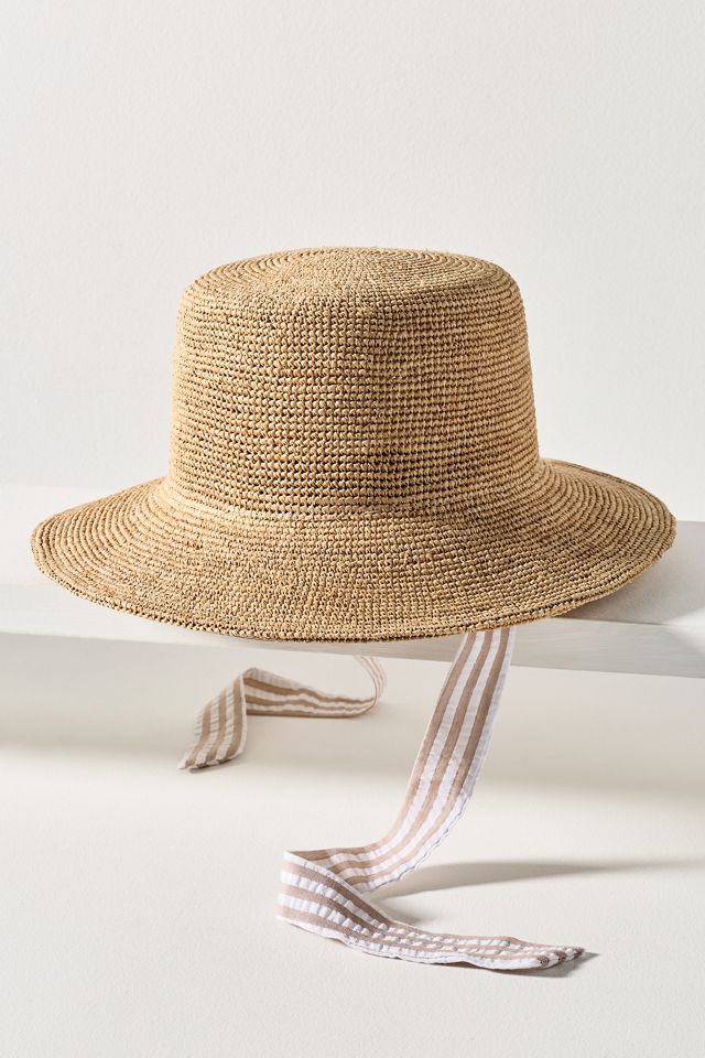 Wyeth Crochet Raffia Bucket Hat #1