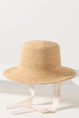 Wyeth Raffia Crochet Ties Bucket Hat | Anthropologie display picture 2