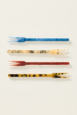 Mignon Resin Appetizer Forks, Set of 4