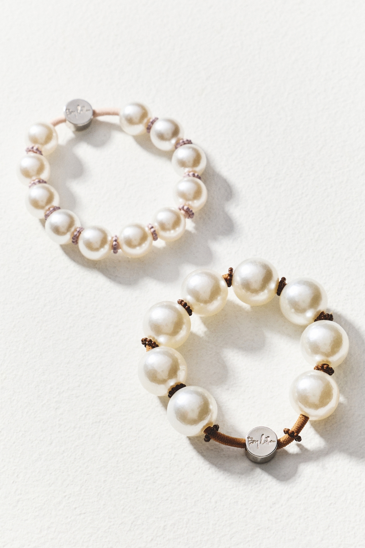 By Lilla At Tiffany's Pearl Hair Ties, Set of 2