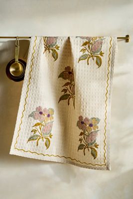 Floral Stripe Cotton Hand Towel