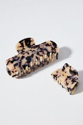 By Anthropologie Minimal Claw Clips, Set of 2