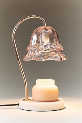 Pink Glass Candle Warmer Lamp