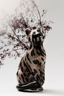 Glass Cat Vase