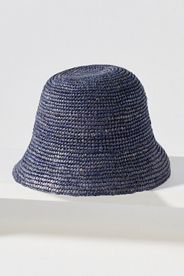 Nikki Beach Aubree Raffia Bucket Hat | Anthropologie display picture 1