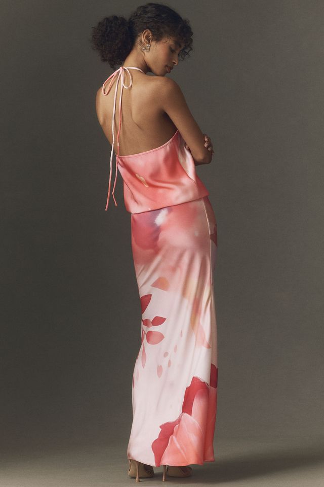 BHLDN Floral Haltern-Neck Maxi Dress #1