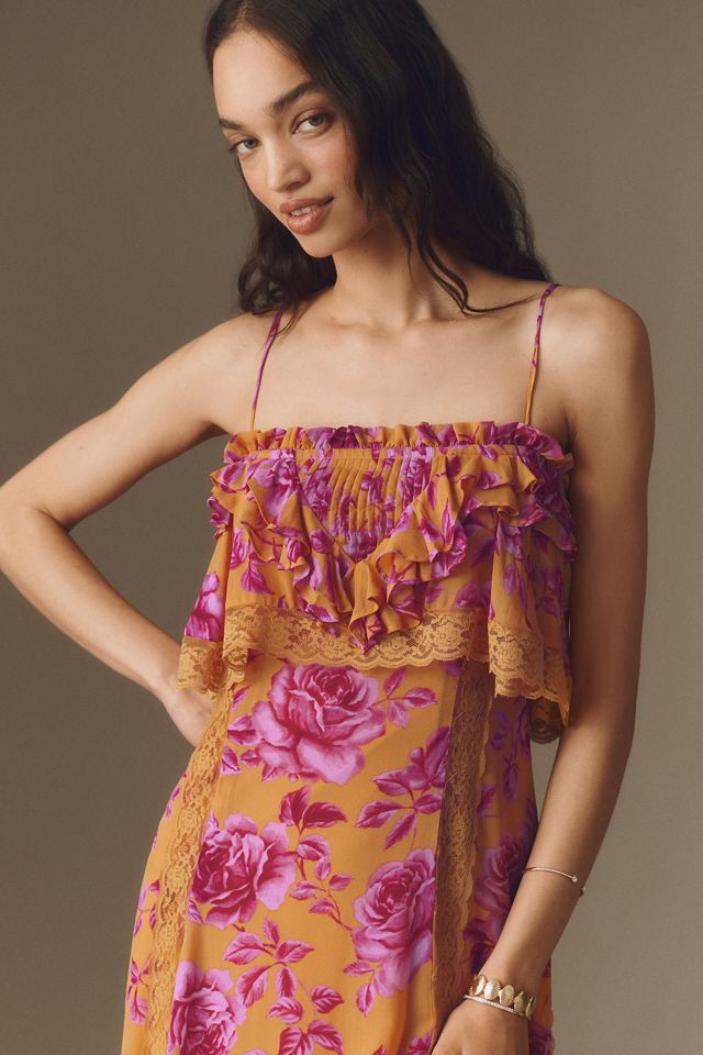 BHLDN Ruffle Lace-Trim Maxi Dress #1