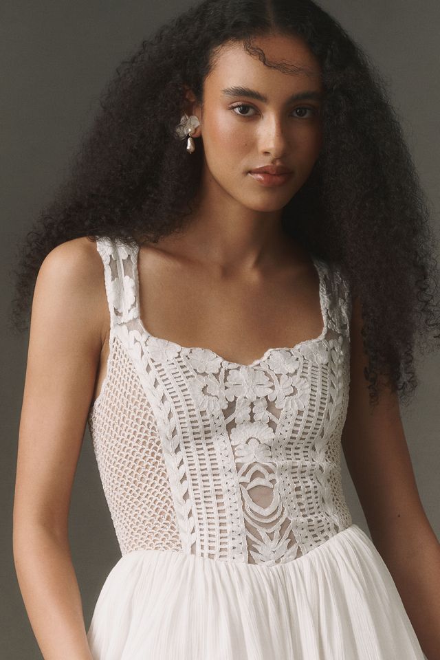 BHLDN Cotton Crochet Tiered Maxi Dress #3