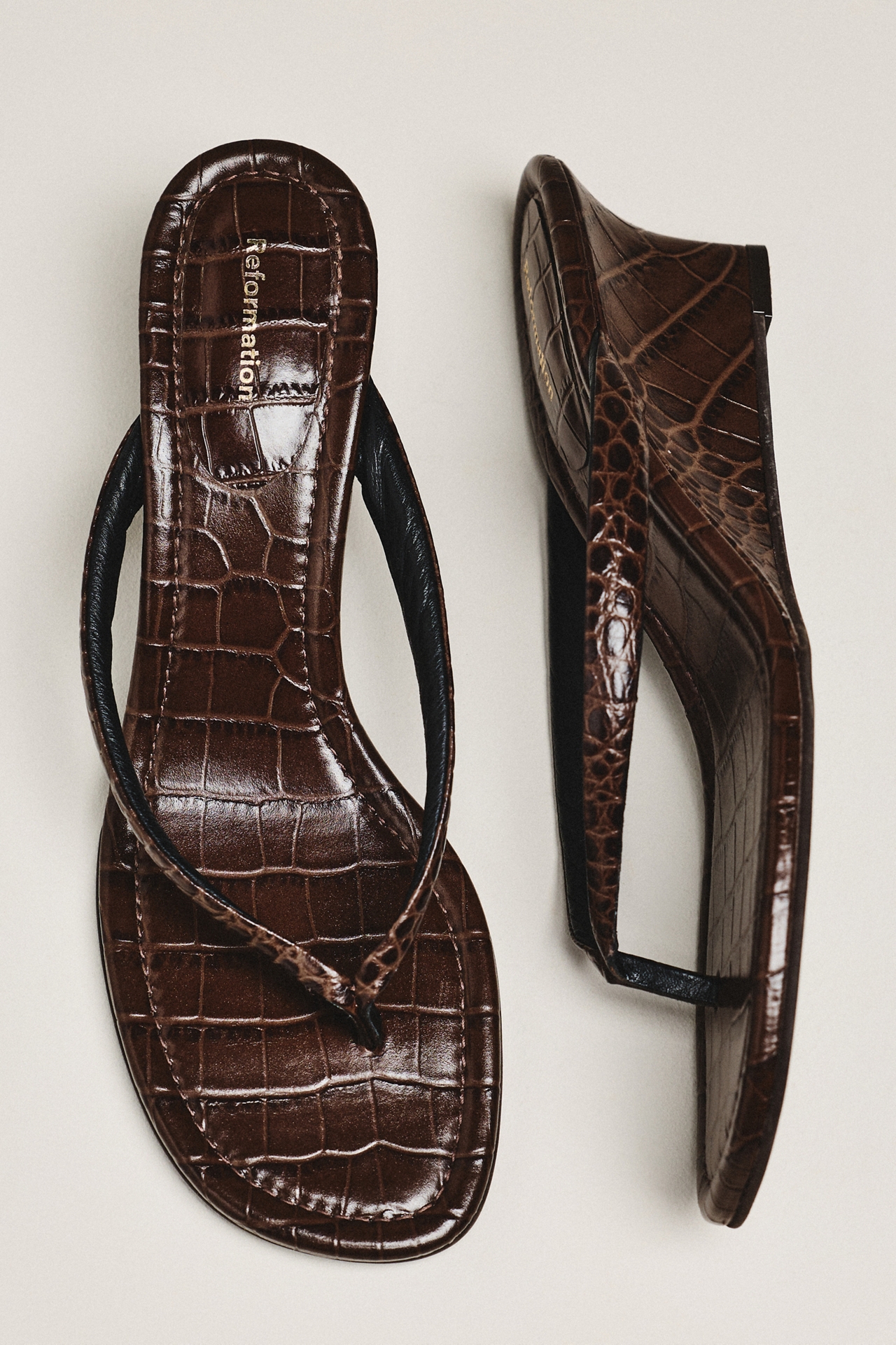 Reformation Amelia Flip-Flop Wedges