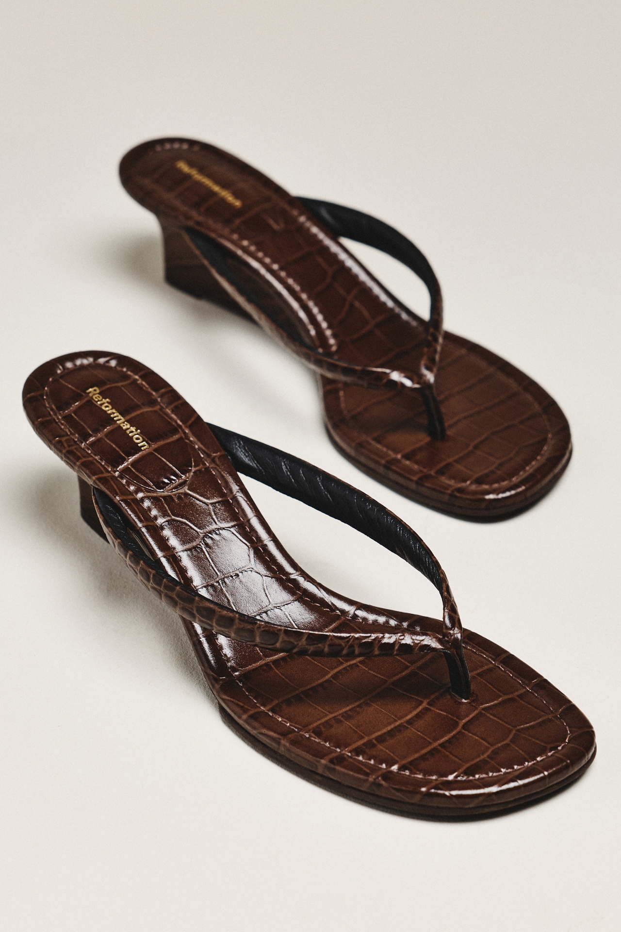 Reformation Amelia Flip-Flop Wedges