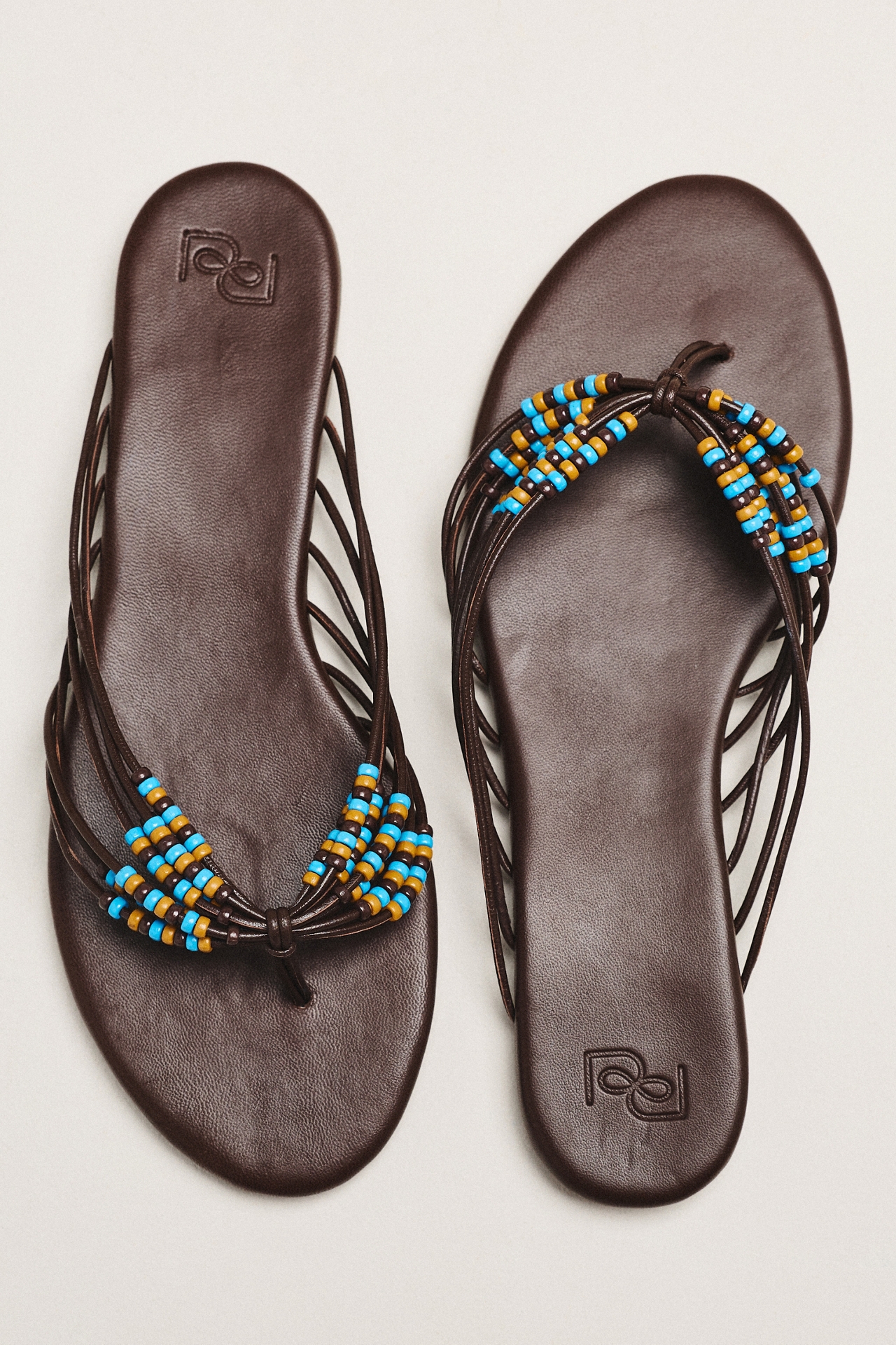 Reformation Jessica Beaded Flip-Flop Sandals